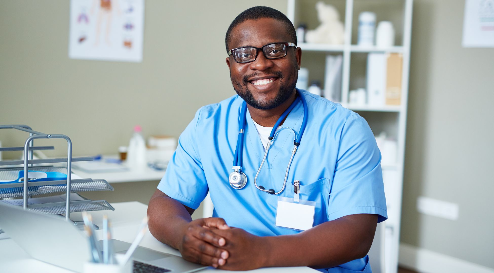 Smiling doctor in a Cape Town medical office—used to support SEO for doctors Cape Town.